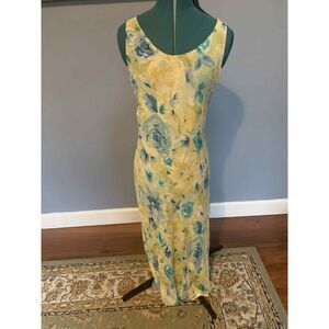 Ann Taylor Yellow and Blue Floral Maxi Dress